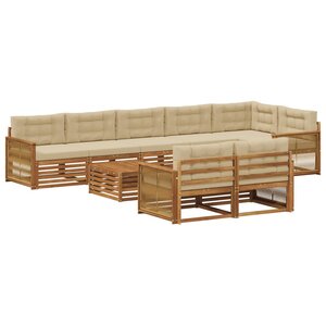 vidaXL Ensemble de canapés d'extérieur avec coussin 9 Pièces