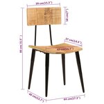 vidaXL Chaises à manger lot de 2 44x40x80 cm Bois de manguier solide