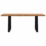 vidaXL Table à manger marron clair bois de chêne massif rectangulaire