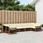 vidaXL Ensemble de canapés d'extérieur 7 Pièces Naturel et Crème