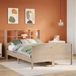 vidaXL Lit bibliothèque sans matelas 120x200 cm bois de pin massif