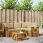 vidaXL Ensemble de canapés d'extérieur 5 pc Naturel et Beige Polyester