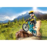PLAYMOBIL 71756 - Cycliste avec vélo tout terrain et souche d'arbre