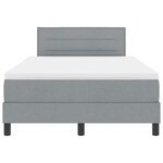 vidaXL Lit à ressort avec matelas et lumière LED grise 120x190 cm en tissu