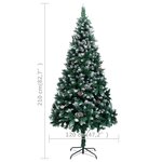vidaXL Sapin de Noël avec pommes de pin et neige blanche 210 cm