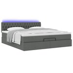 VidaXL Cadre de lit ottoman avec matelas gris foncé 200x200cm tissu