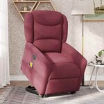 vidaXL Fauteuil inclinable de massage électrique Rouge bordeaux Tissu