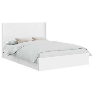 vidaXL Cadre de lit avec rangement et tête de lit Blanc 160 x 200 cm