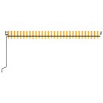 vidaXL Auvent rétractable automatique 500x300 cm Jaune et blanc