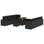 vidaXL Ensemble de canapé de jardin 11 Pièces Noir 90 x 55 x 71 cm