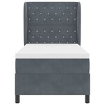 vidaXL Lit à ressorts avec matelas Gris foncé 190 x 90 cm Polyester