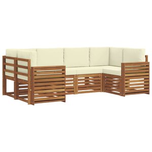 vidaXL Ensemble de canapé d'angle avec coussin 6 Pièces Naturel et Crème