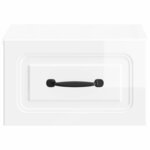 vidaXL Cabinet de chevet mural 2 pc Blanc brillant 34 5 x 33 x 20 cm