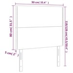 vidaXL Tête de lit à LED Gris foncé 90x5x118/128 cm Velours