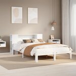 vidaXL Lit bibliothèque sans matelas blanc 120x200 cm bois pin massif