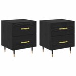 vidaXL Cabinet de chevet 2 Pièces Chêne noir 40 x 35 x 47.5 cm