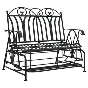 vidaXL Banc coulissant 2 places 114 cm Noir Acier