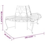 vidaXL Banc demi-circulaire tour d'arbre lot de 2 Ø160 cm Noir Acier
