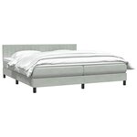 vidaXL Sommier à lattes de lit et matelas gris clair 180x220cm velours