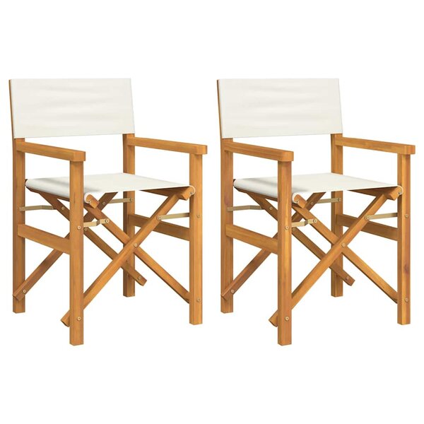 vidaXL Chaises de metteur en scène pliantes lot de 2 Bois teck massif
