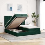 VidaXL Cadre de lit ottoman avec matelas vert foncé 180x200cm velours