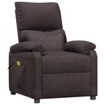 vidaXL Fauteuil de massage Marron foncé Tissu