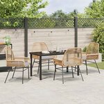 vidaXL Ensemble de salle à manger pour jardin 5 Pièces Marron polyrotin