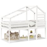 vidaXL Lit haut avec toit blanc 90x190 cm bois de pin massif