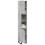 vidaXL Armoire de salle de bain gris béton 30x30x190 cm
