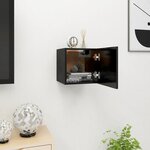 vidaXL Meuble TV mural Noir 30 5x30x30 cm