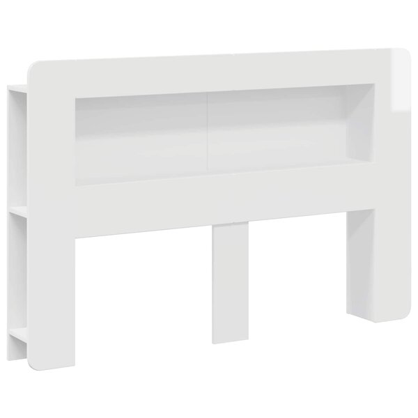 vidaXL Cabinet de Tête de Lit Blanc brillant Bois d’ingénierie