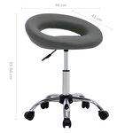 vidaXL Chaise de travail roulante Gris Similicuir