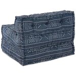 vidaXL Pouf Géométrique Indigo 70 x 70 x 54 cm tissu