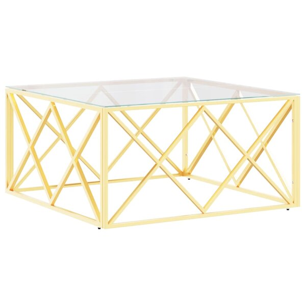 vidaXL Table basse 80x80x40 cm acier inoxydable et verre