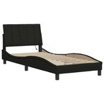 vidaXL Cadre de lit sans matelas Hanko noir 80x200 cm tissu
