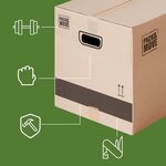 Pack and Move - Lot 40 cartons déménagement XL -80 x 40 x 40 cm - Poignées renforcées - 2 adhésifs offerts
