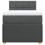 vidaXL Sommier à lattes de lit avec matelas Gris foncé 80x200 cm Tissu