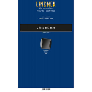 Bandes double soudure 265 x 150 mm pour blocs  carnets de timbres. Fond - Noir