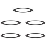 vidaXL Anneau d'arbre plat 5 Pièces Noir Ø90/120 cm Acier