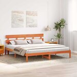 vidaXL Cadre de lit Marron 200 x 200 cm Bois de pin massif