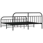 vidaXL Cadre de lit métal sans matelas avec pied de lit noir 200x200cm