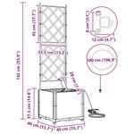 vidaXL Pots de jardin Gris clair 40 x 40 x 142 cm Acier