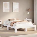 vidaXL Cadre de lit sans matelas blanc 135x190 cm bois de pin massif