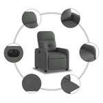 vidaXL Fauteuil inclinable électrique Gris foncé Tissu