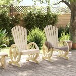 vidaXL Chaises de jardin Adirondack lot de 2 bois de sapin massif