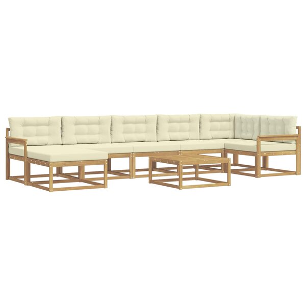 vidaXL Ensemble de canapés d'extérieur 8 pc Blanc et crème
