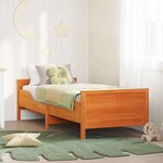 vidaXL Lit extensible pour enfants Marron cire 80 x 130 / 165 / 200 cm