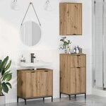 vidaXL Ensemble de mobilier de salle de bain 3 Pièces Chêne artisanal