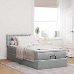 vidaXL Cadre de lit ottoman avec matelas gris clair 80x200 cm tissu