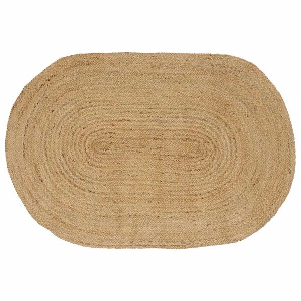 vidaXL Tapis de surface ovale Naturel 152 x 245 cm Jute